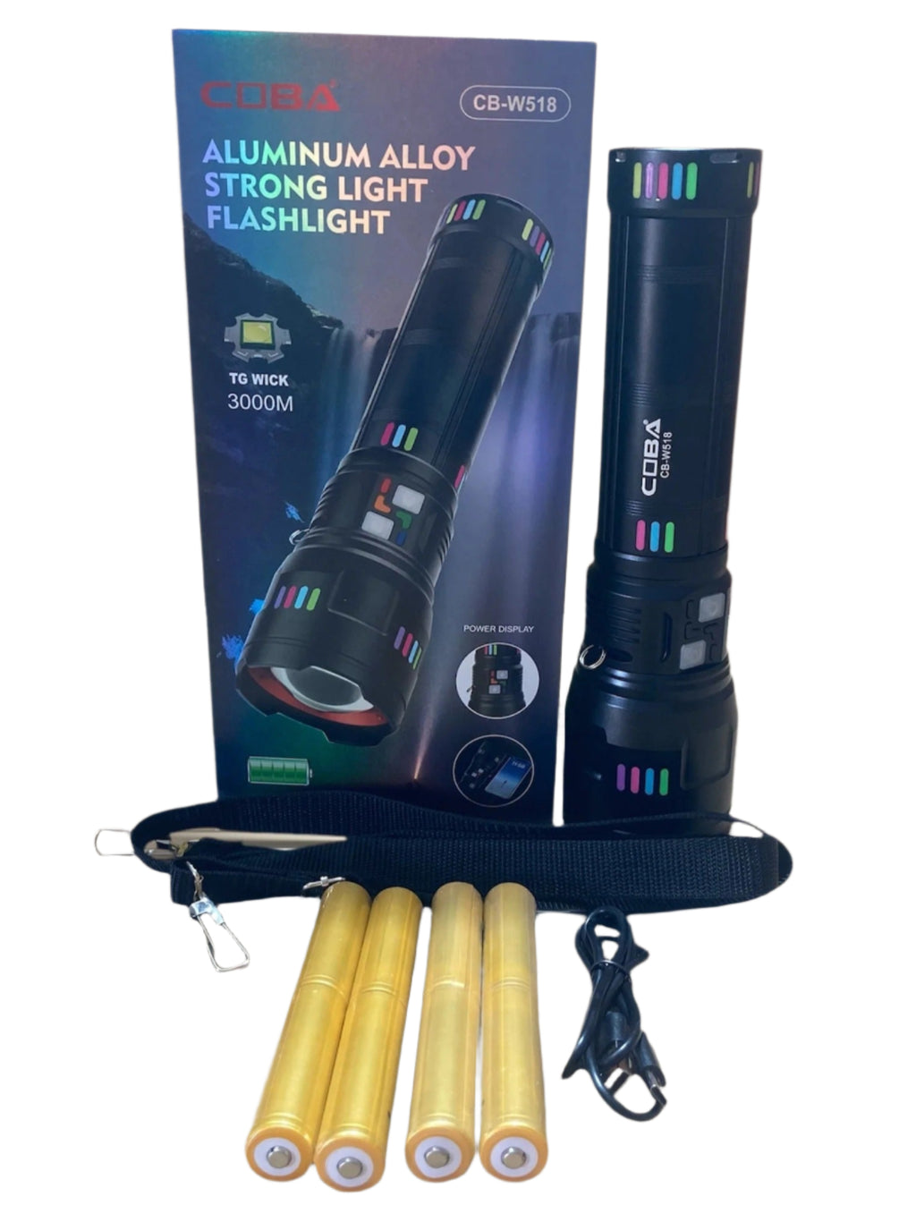 COBA CB-W518 Rechargeable Flashlight -3 KM RANGE