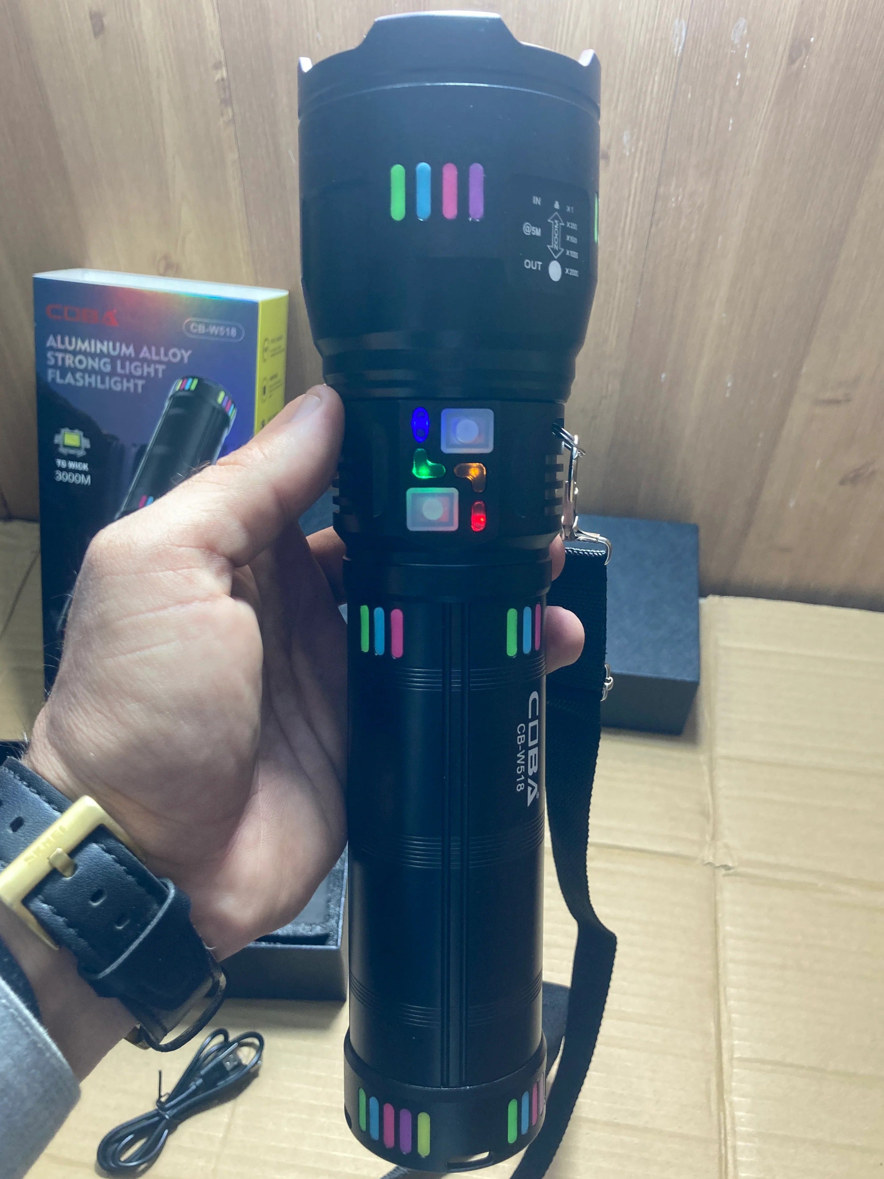 COBA CB-W518 Rechargeable Flashlight -3 KM RANGE