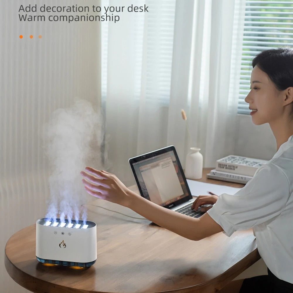 Flame Fire Air Humidifier LED Color Light