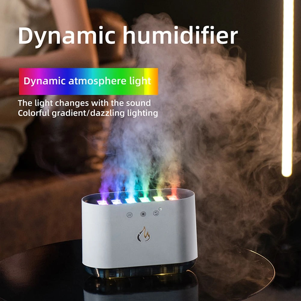 Flame Fire Air Humidifier LED Color Light