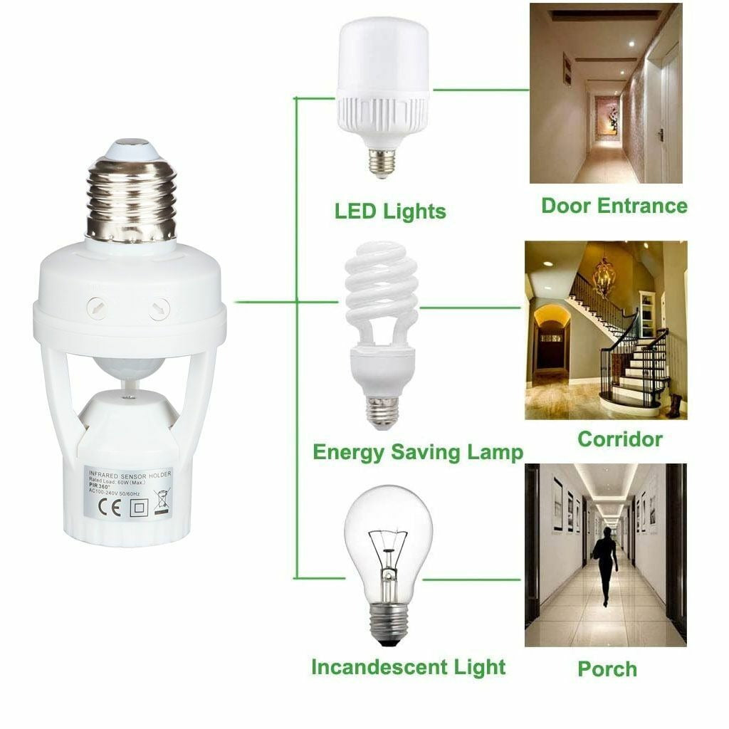 Motion Sensor Bulb HOLDER- Auto ON/OFF